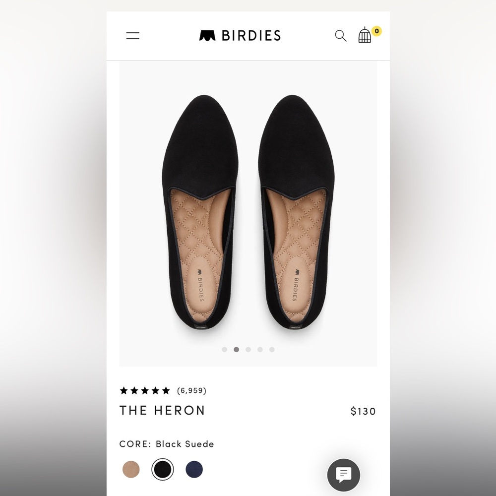 Birdies heron black suede shoes